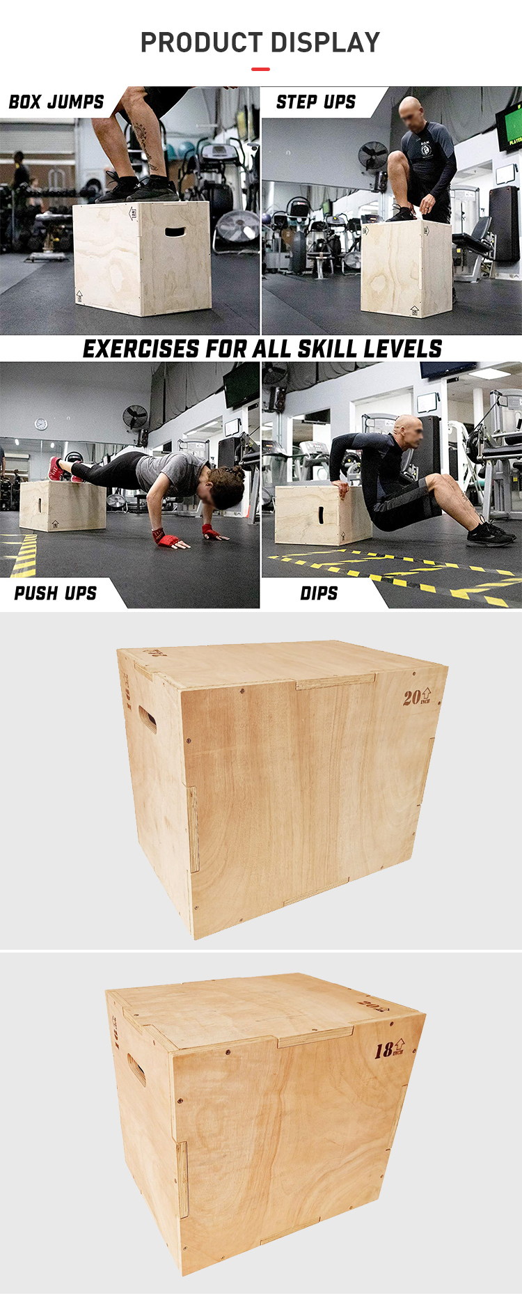 Scatola Per Salti Pliometrici (Plyobox) In Legno VLFit - 3 Altezze In 1