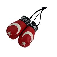 Porte-clés mini-gants de boxe drapeau américain en PU imprimé UV, durables, format compact 10x6cm, pour décoration de rétroviseur de voiture