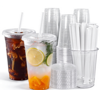 Gobelets en plastique transparent jetables et recyclables, très demandés, pour boissons froides, café glacé, bubble tea et boissons aux fruits