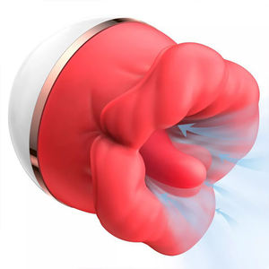 Vente en gros grande bouche rose Vibromasseur étanche 10 vitesses par aspiration ABS/Silicone USB rechargeable pour lécher les lèvres - Product Image 1