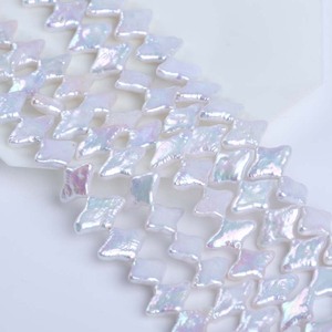 Perles de culture d'eau douce naturelles de style baroque, 6 mm, trou horizontal, étoile à quatre branches, accessoires de bricolage faits à la main de Zhuji, vente en gros - Product Image 4