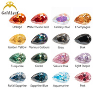 Moissanite Buatan Laboratorium Goldleaf, Kejernihan VVS, Bentuk Pir, Warna Oranye Merah, Dilengkapi Sertifikat GRA, Untuk Pembuatan Perhiasan