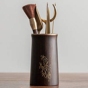 Juego de Seis Herramientas de Té de Latón y Madera para Ceremonia del Té, Utensilios de Té Kung Fu, Colección Completa - Product Image 2