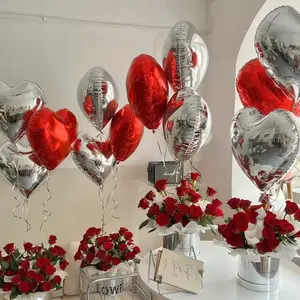 18inch Red Love Heart Shaped Helium Foil Mylar Balloons Custom Globos San Valentin Anniversary Valentine's Day Wedding Decor