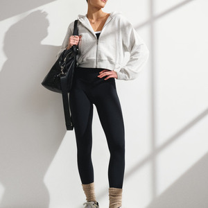 Sweat-shirt à capuche zippé pour femme, couleur unie, en coton doux, style coréen, décontracté, à manches longues, pour un usage quotidien - Product Image 6