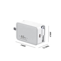 Chargeur rapide portable 65W PD 3.0 en GaN, type C USB C, avec rangement télescopique, idéal pour les voyages d'affaires