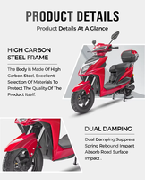 Moto électrique pour adultes 1000W 60V20Ah Batterie au plomb-acide Vitesse maximale 55 km/h Cadre en aluminium Scooter électrique