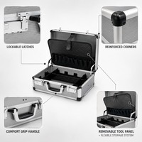 Valise à outils professionnelle en aluminium pour technicien avec panneau à outils amovible et séparateurs réglables Servicekoffer