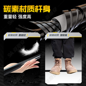 Pértiga telescópica de rescate asiática de 4-15m de fibra de carbono con cubeta de EVA de alta flotabilidad y gancho de rescate acuático de larga distancia - Product Image 3