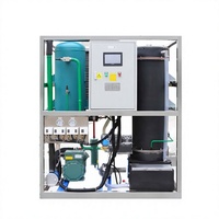 Machine industrielle de fabrication de glaçons tubulaires T 1t en acier inoxydable 304, modèle de machine à glaçons à tube évaporateur avec évaporateur antirouille