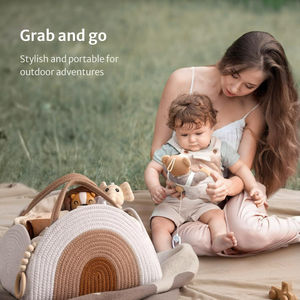 Organizador de pañales para bebés, cesta de pañales de cuerda de algodón, cesta de almacenamiento grande para niños y niñas, organizador de pañales portátil - Product Image 2