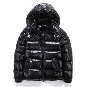 OEM abajo abrigo bombardero brillante Puffer chaqueta de los hombres 2024 hecho de fábrica nuevo diseño hombres cara brillante tendencia con capucha corto grueso invierno - Product Image 4