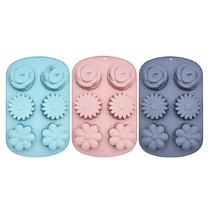 Venta caliente al por mayor Diy molde de silicona para hornear 6 agujeros flores silicona queso pastel <span class=keywords><strong>Pan</strong></span> moldes para hornear - Product Image 3