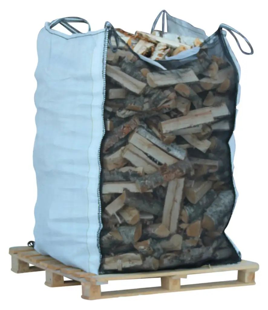 China Firewood Ventilated 1 Ton Mesh PP FIBC Jumbo Bag Poly FIBC Big Bag Firewood Net Log bags for Sale