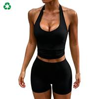 Ensemble de sport et yoga personnalisé : Haut court taille haute effet push-up et short de yoga
