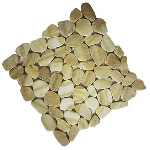 Multiple Styles Available Factory Custom Flat Cut Pebble Resin Mosaic Stone Tile