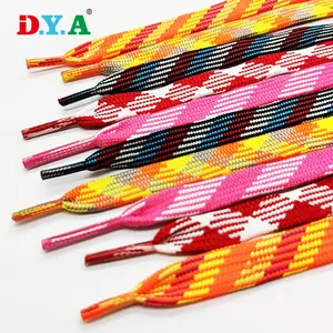 Multi color hoodie cords wholesale flat polyester draw cord polyester drawstring cord with plastic tips
