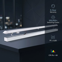 Barre lumineuse LED 18-55W, idéale pour remplacer les T8/T10, 130lm/W, en aluminium 6063-T5, avec driver Tridonic, câblage rapide, garantie 5 ans, montage au plafond