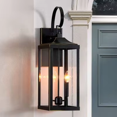 Vintage Large Aluminum Matt Black Outdoor