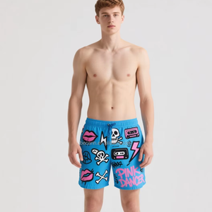 Pantaloncini da spiaggia da <span class=keywords><strong>uomo</strong></span> personalizzati stile <span class=keywords><strong>rosso</strong></span> calligrafia produttore all'ingrosso <span class=keywords><strong>costume</strong></span> da bagno stampa Logo costumi da bagno pantaloncini da <span class=keywords><strong>uomo</strong></span> ad asciugatura rapida <span class=keywords><strong>costume</strong></span> da bagno - Product Image 3