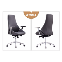 Chaise de bureau exécutive ergonomique en cuir souple de qualité supérieure, fonction inclinable réglable, base en métal robuste pour la maison et le commerce