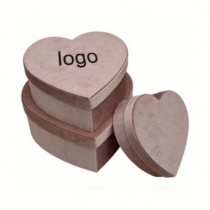 Factory Direct Customizable Velvet <b>Heart</b>-<b>Shaped</b> Gift <b>Box</b> Set Elegant Ideal for Flower & Birthday Gift Packaging - Product Image 2