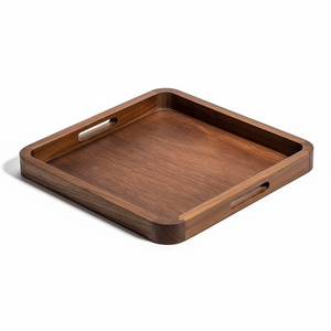 ถาดเสิร์ฟไม้ทำด้วยมือพร้อมการแกะสลักที่สวยงามสำหรับห้องครัวอาหารเช้าของว่างชากาแฟเครื่องดื่มและของตกแต่ง - Product Image 1