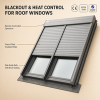 Fenêtre de toit moderne en aluminium résistant aux ouragans, double vitrage, verre de sécurité, cadre sur mesure, efficacité énergétique