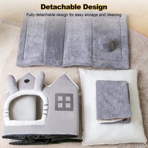 Cama plegable pequeña para mascotas, cama de moda para mascotas, cama cálida de invierno para dormir profundo, cesta para gatos, productos para casas pequeñas para perros, tienda de campaña para mascotas, sofá cama - Product Image 6