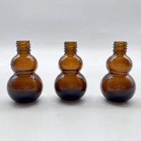 ShanDong 10ml bouteille d'huile essentielle en verre Double forme de gourde en ambre avec bouchon à vis en aluminium surface d'estampage à chaud bien reçue