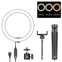 2024 baru KUALITAS TERBAIK 10 inci LED cincin cahaya Dimmable Ringlight 3200 k-5600 K fotografi makeup cincin lampu cahaya
