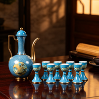 Ensemble de 10 verres à vin en porcelaine, design paysage chinois traditionnel, réutilisables, compatibles congélateur, 240 ml, écologiques, cadeaux