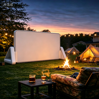 Kit de cinéma maison portable gonflable résistant à l'eau alimenté par prise électrique |   Écran de projection extérieur à installation rapide en 3 minutes pour fêtes et événements