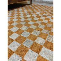 Premium Qualität natürliche Jute RugCheckered Natur wolle & Jute Elfenbein hand gewebte Boho Teppich, marok kanis chen böhmischen Teppich