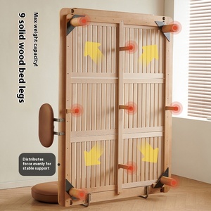 <span class=keywords><strong>Lit</strong></span> double en bois massif minimaliste confortable et écologique de petite taille pour les garçons et les filles, chambre d'enfant - Product Image 2