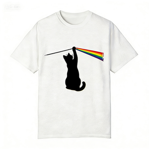 T-shirt divertente con grafica a prisma di gatto, maglietta parodia Rainbow <span class=keywords><strong>Dark</strong></span> <span class=keywords><strong>Side</strong></span> <span class=keywords><strong>of</strong></span> <span class=keywords><strong>the</strong></span> <span class=keywords><strong>Moon</strong></span> da uomo - Product Image 2