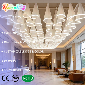 Bestseller Hochzeits-Hotel-Deckenbeleuchtung Dekoration Deckenschleier Vorhänge LED-Streifen Stoffvorhänge mit LED-Lichtleisten - Product Image 1