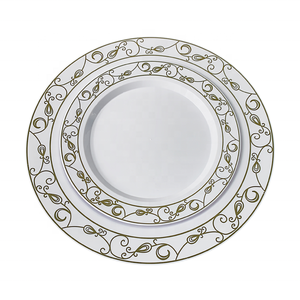 Ensemble d'assiettes en <span class=keywords><strong>plastique</strong></span>, 50 pièces, chargeur élégant, jetable, couleur argent, pour le mariage, assiettes à dîner jetables - Product Image 2
