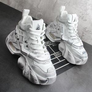 <strong>Basketball</strong> <strong>Shoes</strong> Anti Slip, Height Increasing, Thick Soled, Fashionable <strong>2026</strong> New Men's High Top Running White <strong>Shoes</strong> - Product Image 1
