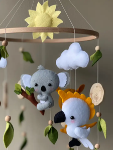 Koala bebé móvil animales australianos cuna móvil Koala canguro ornitorrinco cacatúa decoración de guardería natural - Product Image 2