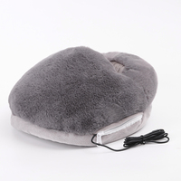 Chauffe-pieds électriques en peluche USB pour femmes, chaussures chauffantes, couleur unie, pour la maison, peluche, nouvelle collection hiver