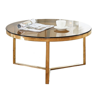 Offre Spéciale Promotionnel Moderne Design Élégant En Métal Doré Verre Rond En Marbre Tables D'appoint Table Basse Pour Meubles De salon