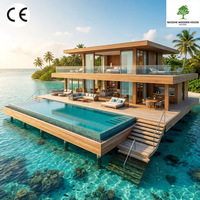 Frais de conception pour Villa aquatique préfabriquée en bois de pin, Bungalow aquatique, Villa cabane en rondins, Piscine encastrée, Station balnéaire