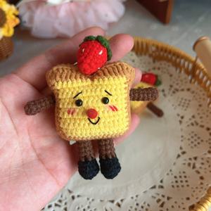 LLavero de oso de <span class=keywords><strong>ganchillo</strong></span> de algodón orgánico hecho a mano, colgante de mochila escolar de animales de punto con relleno de algodón PP, regalo para niños - Product Image 4