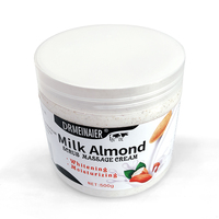 Crème exfoliante nourrissante pour le soin de la peau, lait de massage à l'amande, hydratant, blanchissant, nettoyage en profondeur, adultes, 500g