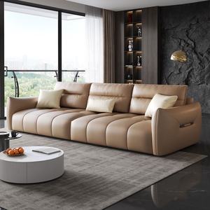 Italiano sala de estar individual pequeño apartamento gato rasguño piel fila recta <span class=keywords><strong>tres</strong></span> o cuatro personas sofá familiar barato - Product Image 2