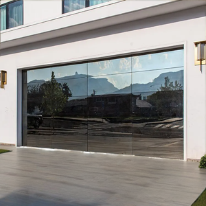 <span class=keywords><strong>Porte</strong></span> <span class=keywords><strong>de</strong></span> <span class=keywords><strong>garage</strong></span> sectionnelle moderne en aluminium et verre trempé, <span class=keywords><strong>ouverture</strong></span> latérale électrique, coupe-vent, 8, 9, 10, 12, 16 x 7, 8, 9 sections, noire - Product Image 2