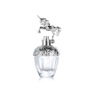 Dual-Tone Ornament <b>Glass</b> Container 1.7oz 2.7oz Thick-Bottom Surlyn Pump Gilded Finish Premium Perfumery <b>Bottle</b> - Product Image 1