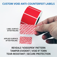 Etiqueta de Seguridad Holográfica Personalizada de Alta Calidad, Vinilo Impermeable Anti-Falsificación, Código QR Void, Mensaje Oculto, Número de Serie
