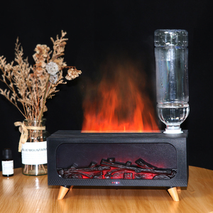 New 3D lò sưởi tạo độ ẩm ngọn lửa hương thơm khuếch tán Máy tính để bàn điều khiển từ xa bảy màu đèn mô phỏng lò sưởi khuếch tán - Product Image 1